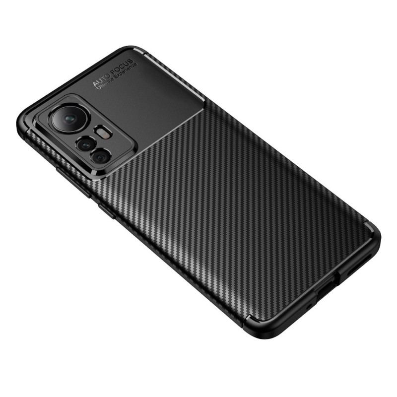 Capa De Celular Para Xiaomi 12 / 12X Textura Flexível De Fibra De Carbono