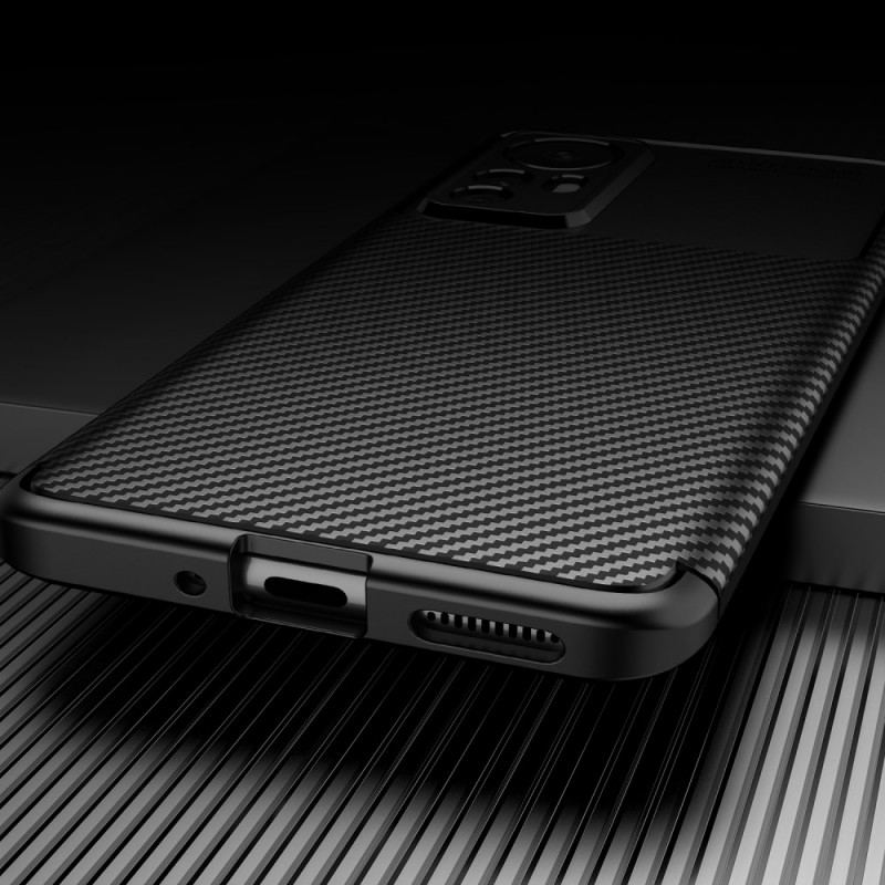 Capa De Celular Para Xiaomi 12 / 12X Textura Flexível De Fibra De Carbono