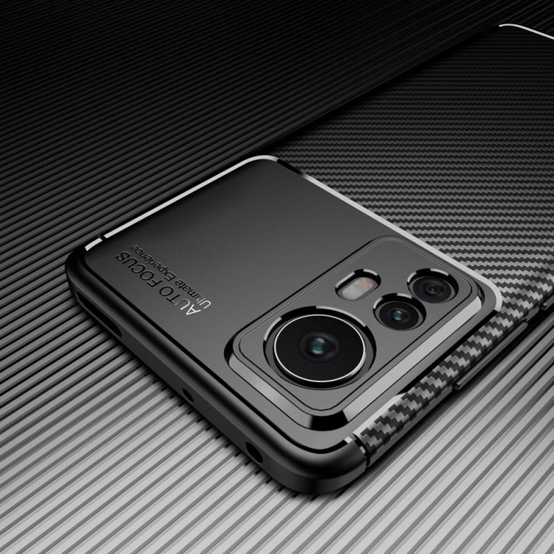 Capa De Celular Para Xiaomi 12 / 12X Textura Flexível De Fibra De Carbono