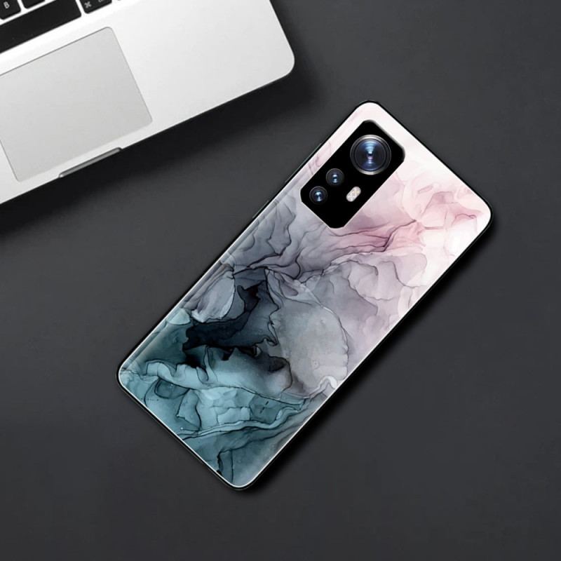 Capa De Celular Para Xiaomi 12 / 12X Vidro Temperado Em Mármore Aquarela