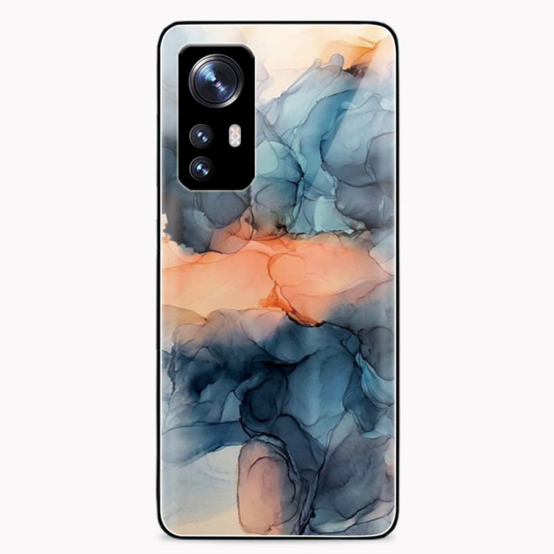 Capa De Celular Para Xiaomi 12 / 12X Vidro Temperado Em Mármore Aquarela