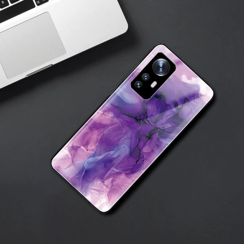 Capa De Celular Para Xiaomi 12 / 12X Vidro Temperado Em Mármore Aquarela