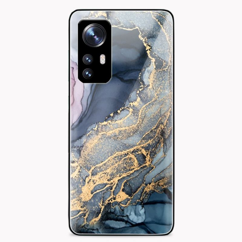 Capa De Celular Para Xiaomi 12 / 12X Vidro Temperado Em Mármore Aquarela