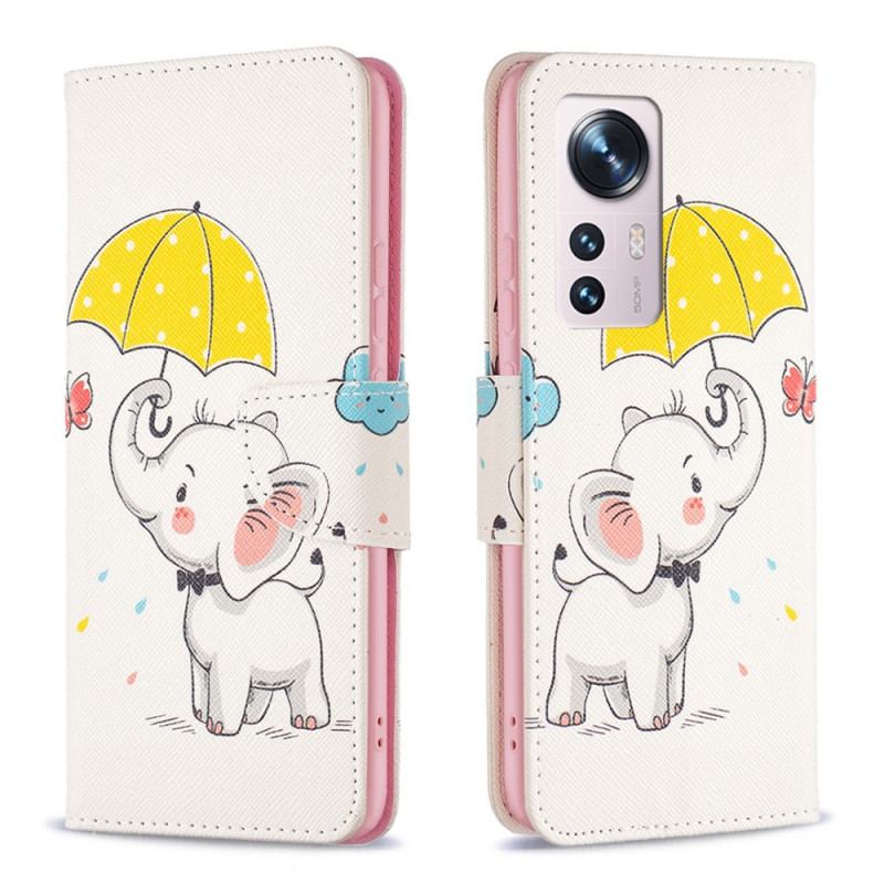 Capa De Couro Para Xiaomi 12 / 12X Elefante Bébé