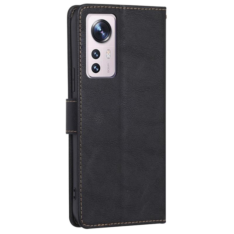 Capa De Couro Para Xiaomi 12 / 12X Rfid Clássico