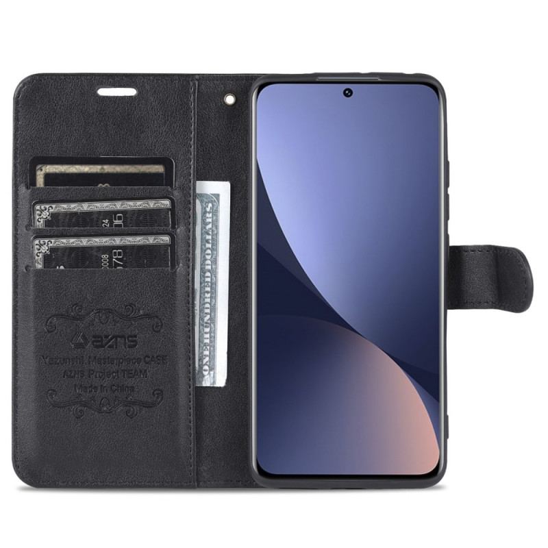 Capa De Couro Para Xiaomi 12 / 12X Couro Sintético Azns