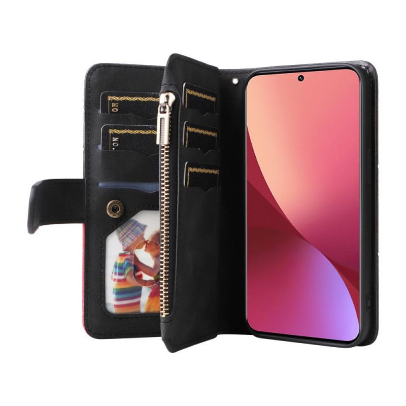 Capa Flip Para Xiaomi 12 / 12X Bicolor Com Porta Moedas