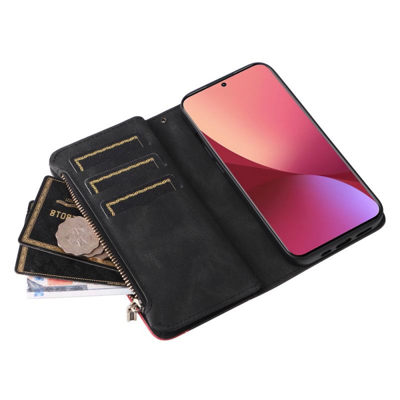 Capa Flip Para Xiaomi 12 / 12X Bicolor Com Porta Moedas