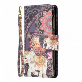 Capa Flip Para Xiaomi 12 / 12X Bolso Elefante Com Zíper