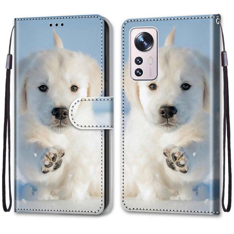 Capa Flip Para Xiaomi 12 / 12X De Cordão Filhote De Cachorro Fio Dental