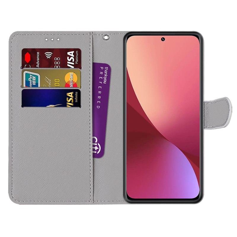 Capa Flip Para Xiaomi 12 / 12X De Cordão Lobo Cordão