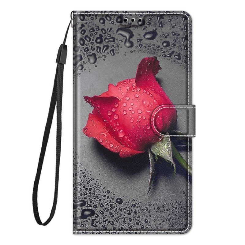 Capa Flip Para Xiaomi 12 / 12X De Cordão Strappy Floral