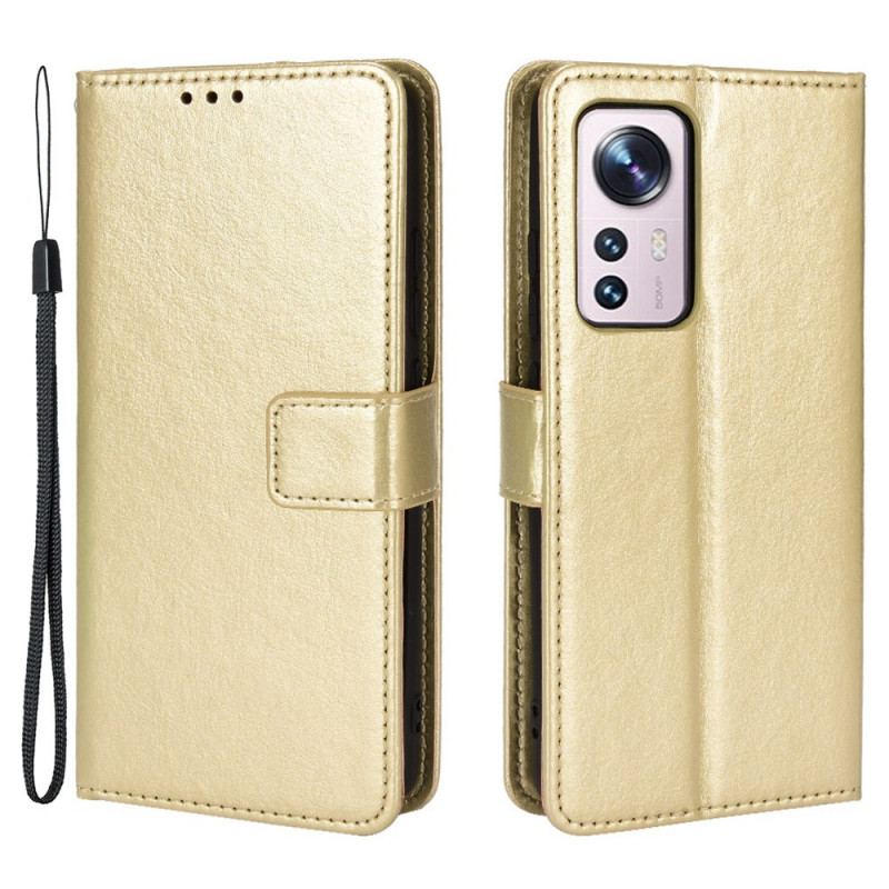 Capa Flip Para Xiaomi 12 / 12X Couro Falso Chamativo