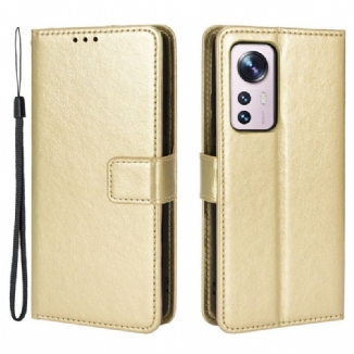 Capa Flip Para Xiaomi 12 / 12X Couro Falso Chamativo