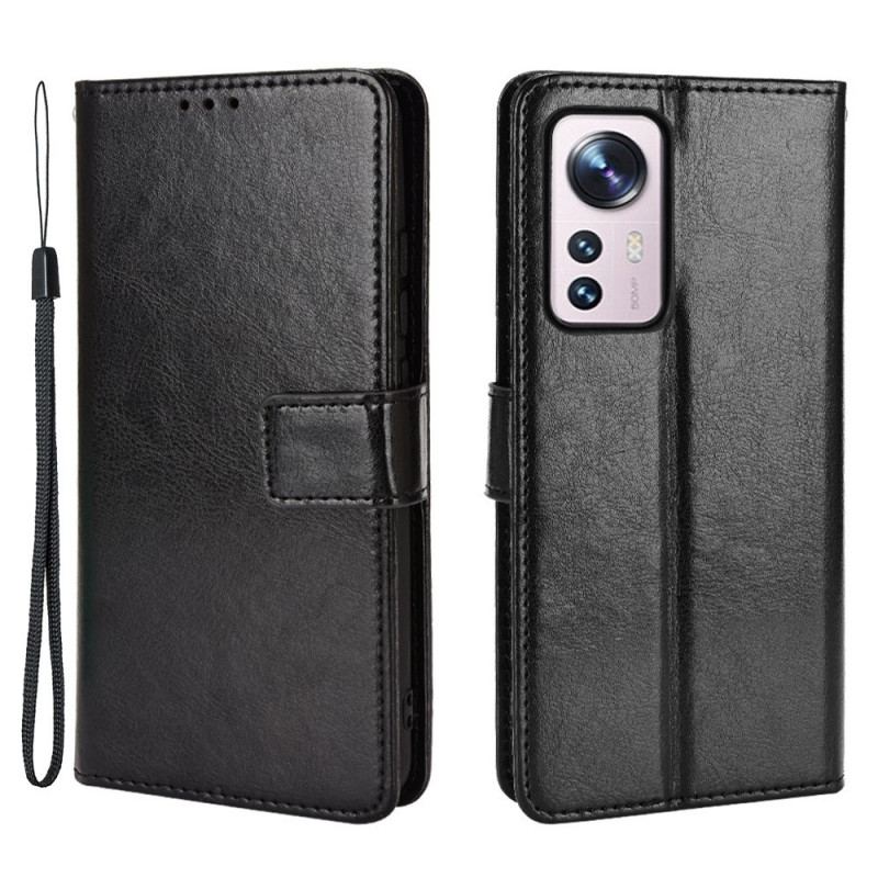 Capa Flip Para Xiaomi 12 / 12X Couro Falso Chamativo