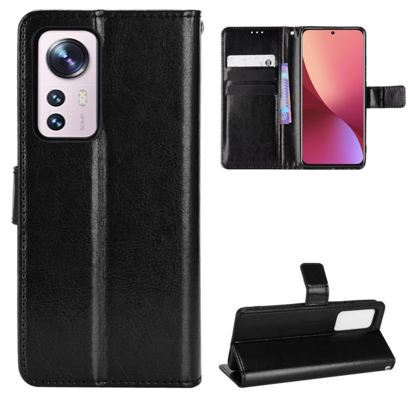 Capa Flip Para Xiaomi 12 / 12X Couro Falso Chamativo