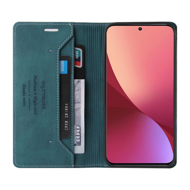 Capa Flip Para Xiaomi 12 / 12X Couro Sintético Gq.utrobe