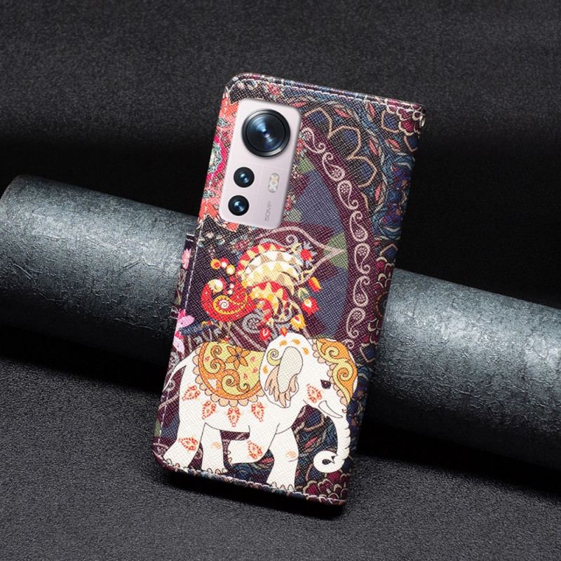 Capa Flip Para Xiaomi 12 / 12X Elefantes Indianos