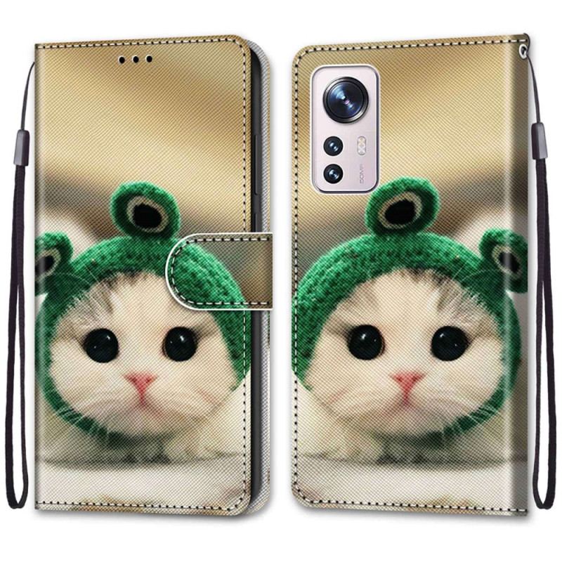 Capa Flip Para Xiaomi 12 / 12X Gatos Com Cordão