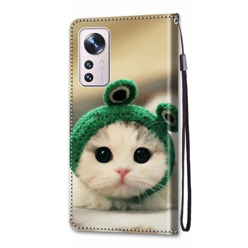 Capa Flip Para Xiaomi 12 / 12X Gatos Com Cordão