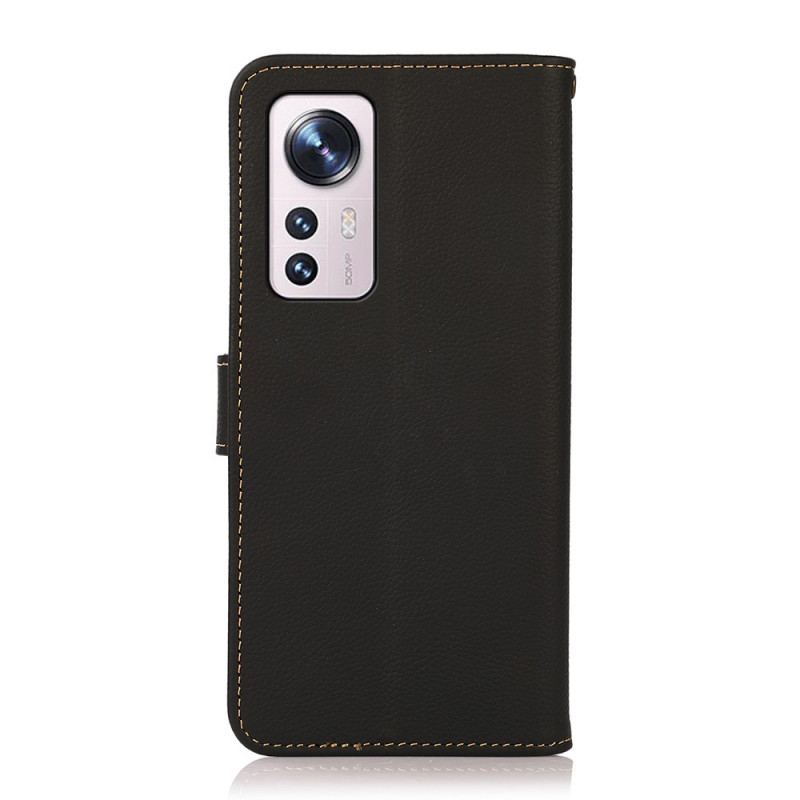 Capa Flip Para Xiaomi 12 / 12X Khazneh Rfid Couro Genuíno