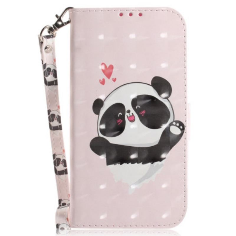 Capa Folio Para Xiaomi 12 / 12X De Cordão Panda Love Com Cordão