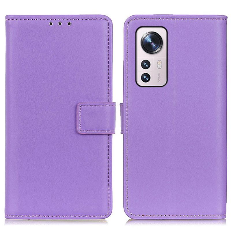 Capa Folio Para Xiaomi 12 / 12X Couro Sintético Liso