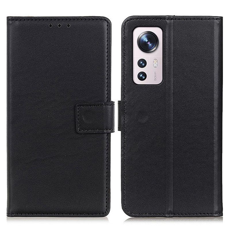 Capa Folio Para Xiaomi 12 / 12X Couro Sintético Liso