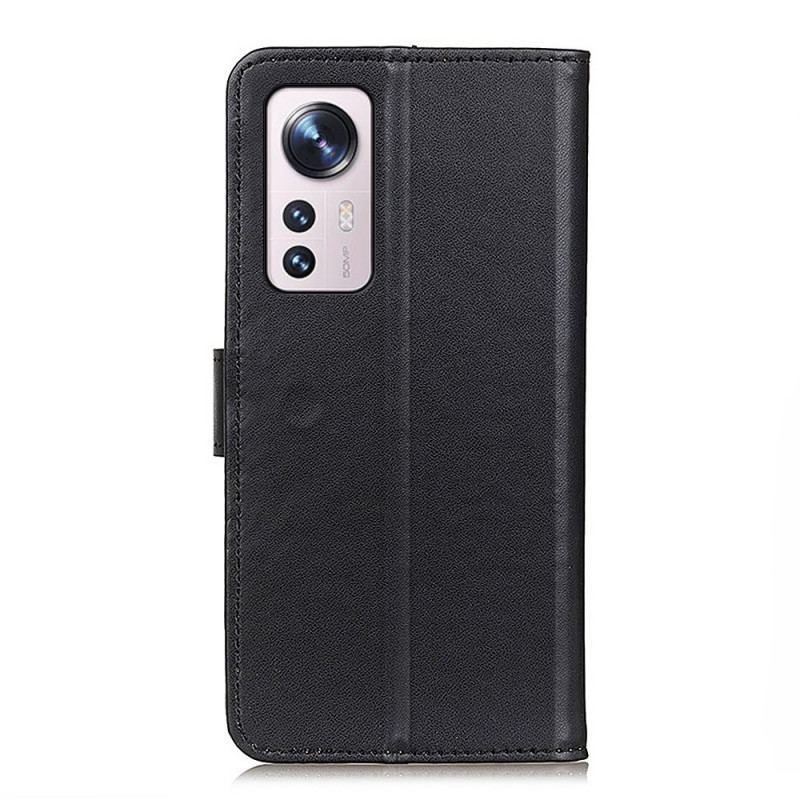 Capa Folio Para Xiaomi 12 / 12X Couro Sintético Liso