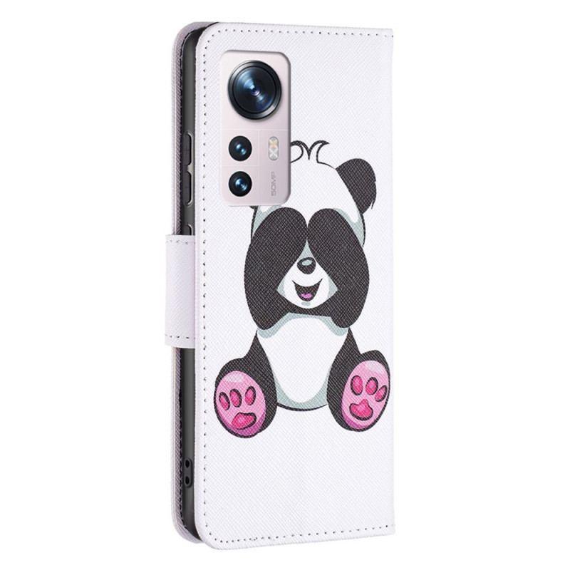 Capa Folio Para Xiaomi 12 / 12X Panda Divertido