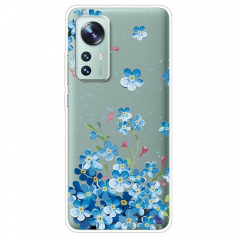 Capa Para Xiaomi 12 / 12X Buquê De Flores Azuis