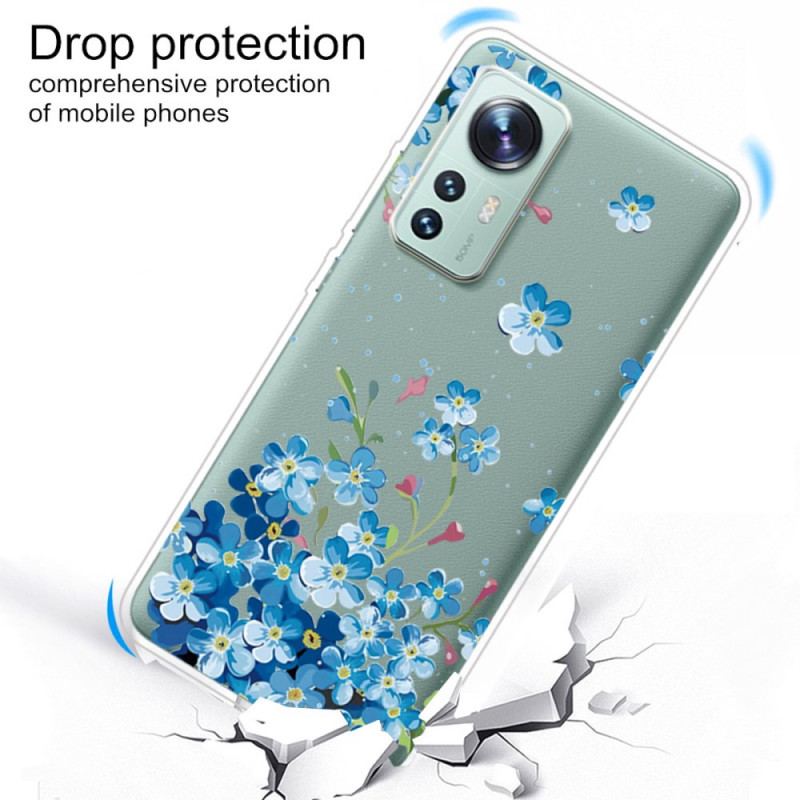 Capa Para Xiaomi 12 / 12X Buquê De Flores Azuis