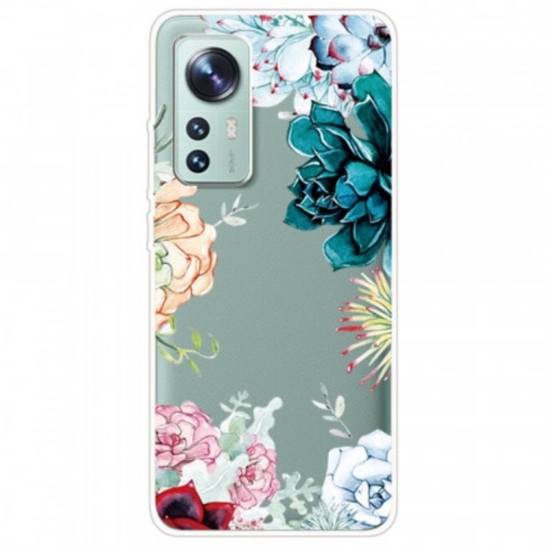 Capa Para Xiaomi 12 / 12X Flores Em Aquarela