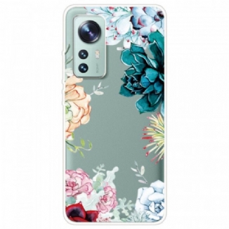 Capa Para Xiaomi 12 / 12X Flores Em Aquarela