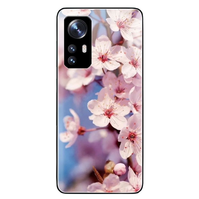 Capa Para Xiaomi 12 / 12X Flores Realistas De Vidro Temperado