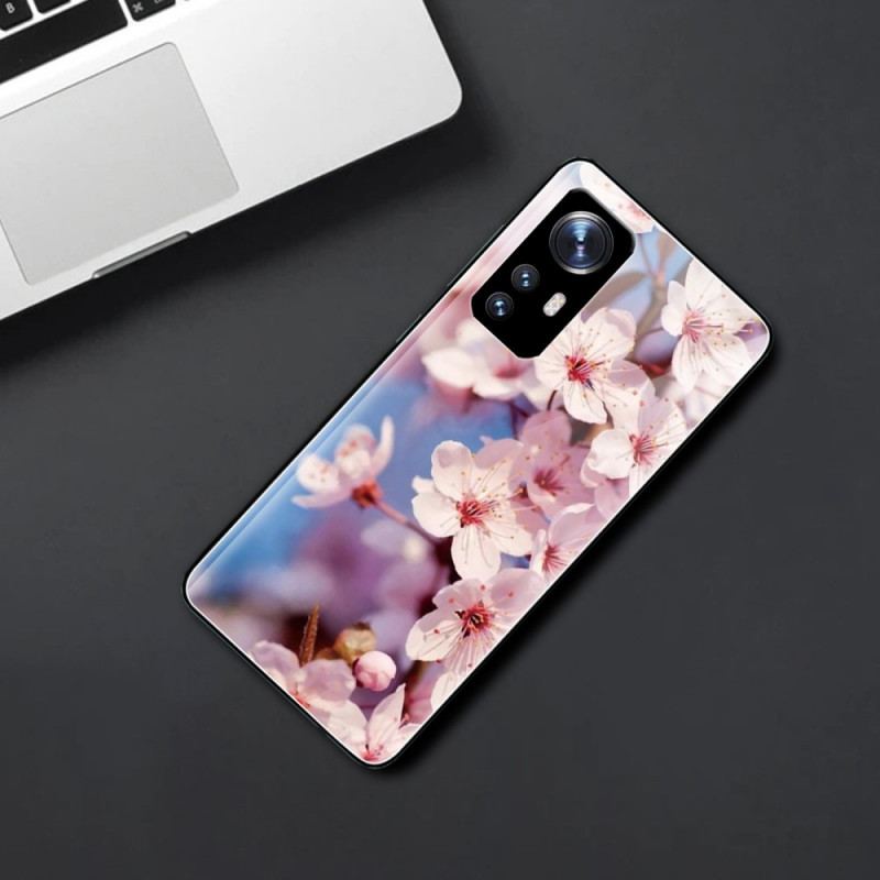 Capa Para Xiaomi 12 / 12X Flores Realistas De Vidro Temperado