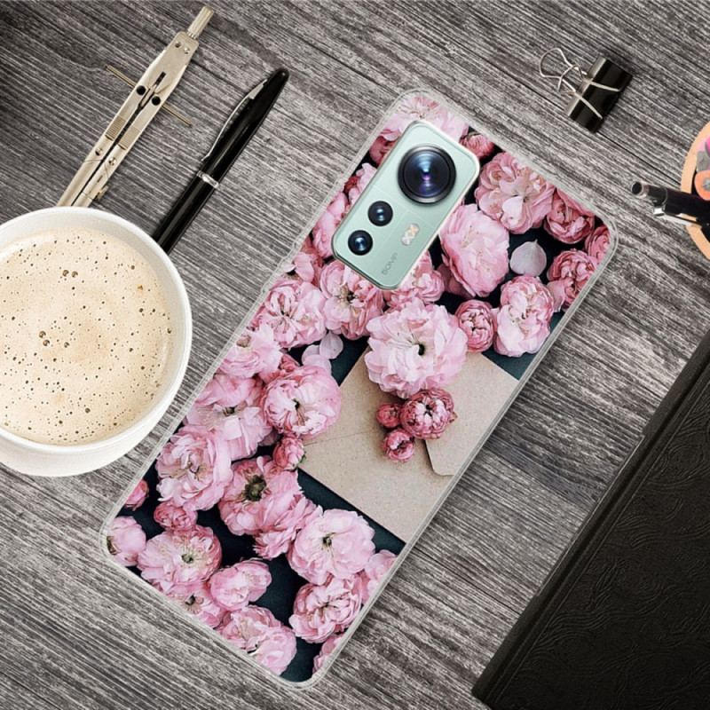 Capa Para Xiaomi 12 / 12X Flores De Silicone