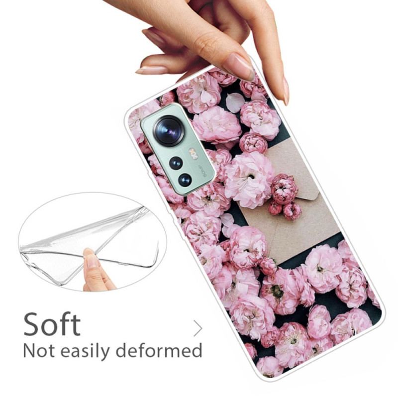 Capa Para Xiaomi 12 / 12X Flores De Silicone