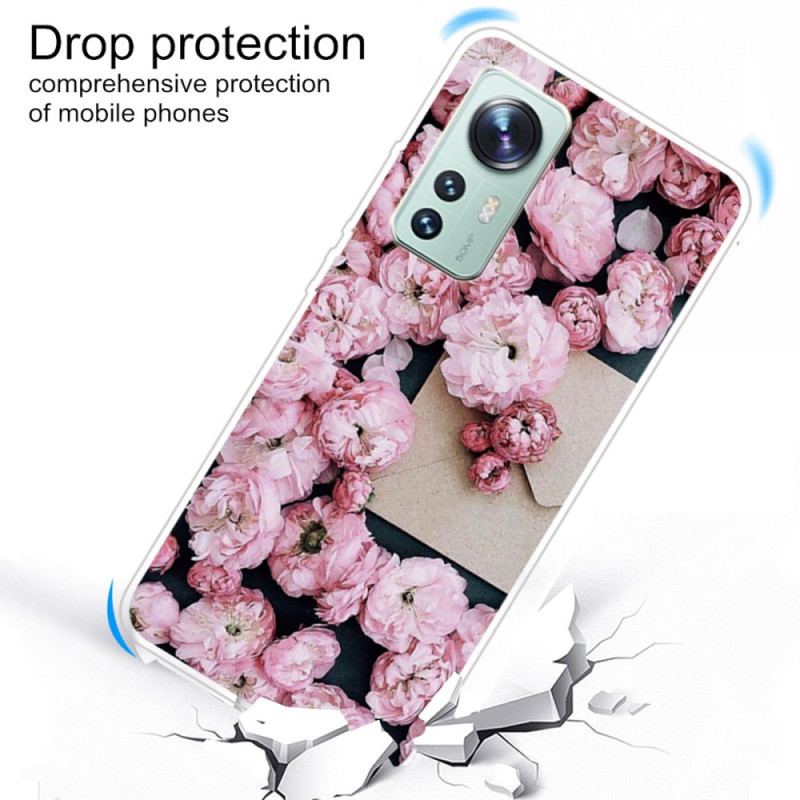 Capa Para Xiaomi 12 / 12X Flores De Silicone