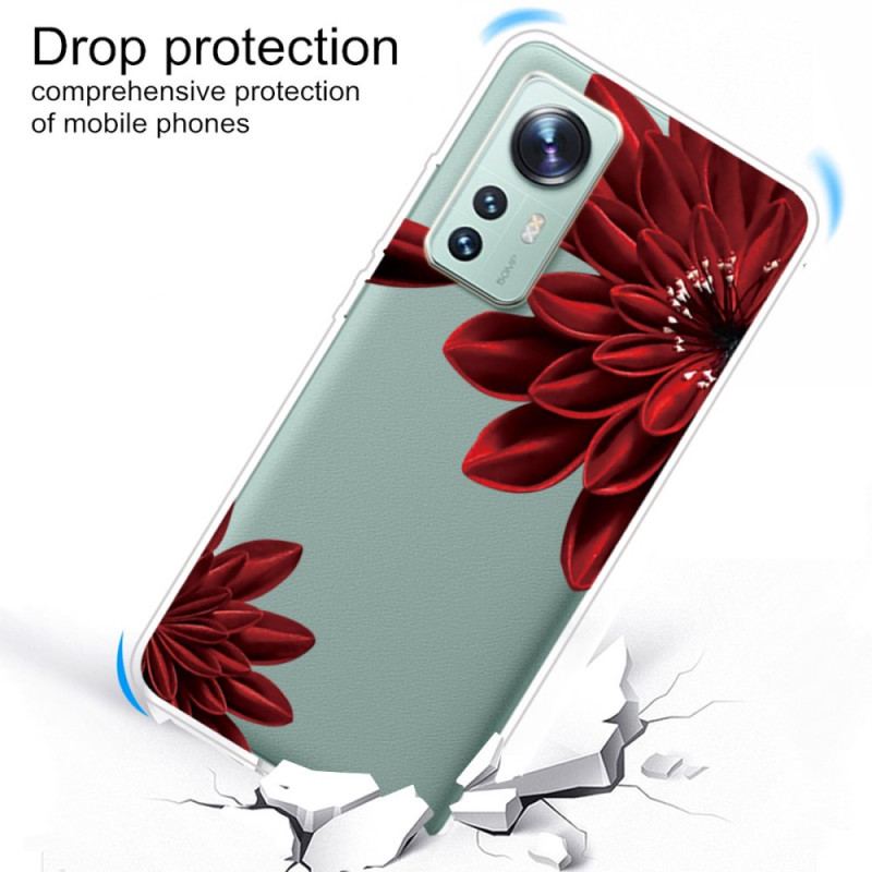 Capa Para Xiaomi 12 / 12X Flores Vermelhas