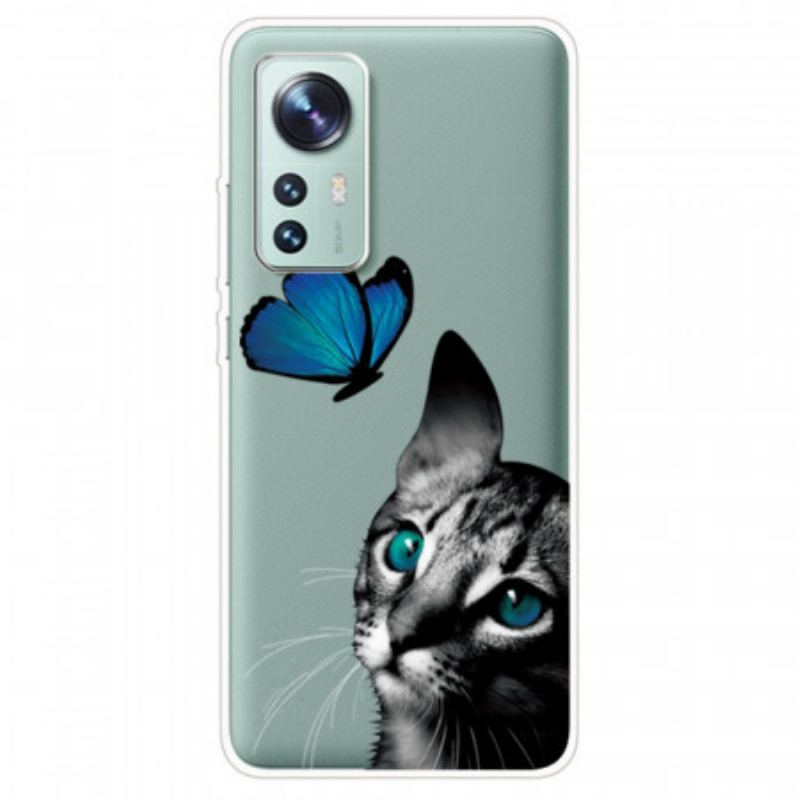 Capa Para Xiaomi 12 / 12X Gato E Borboleta