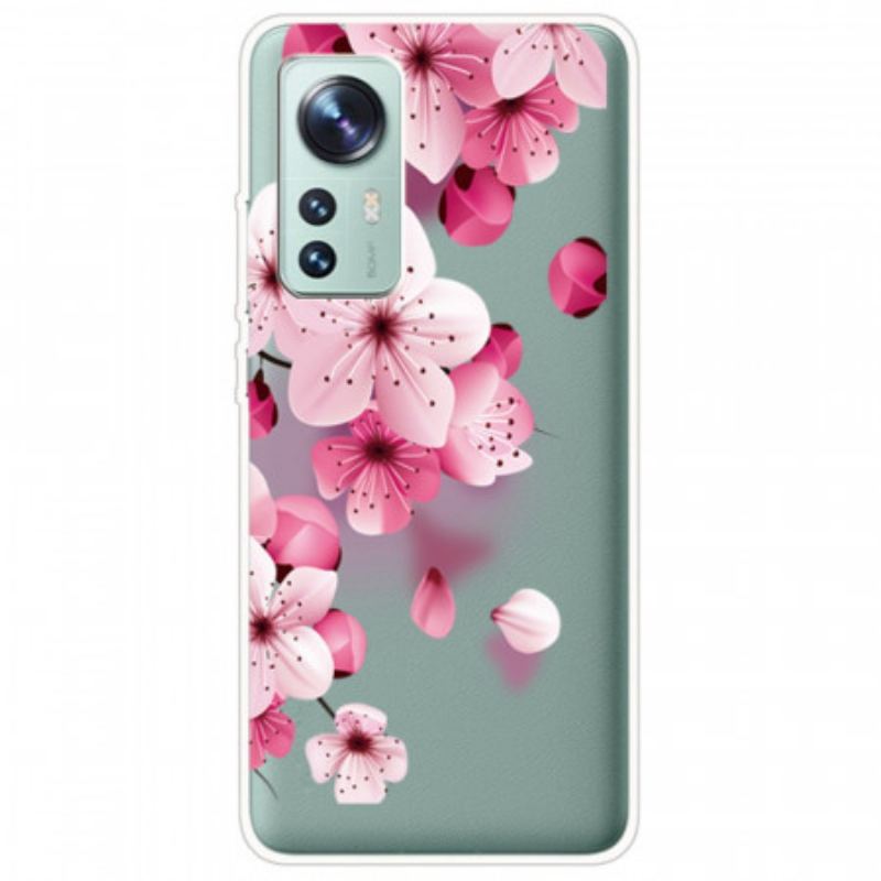 Capa Para Xiaomi 12 / 12X Pequenas Flores Cor De Rosa