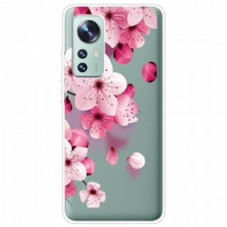 Capa Para Xiaomi 12 / 12X Pequenas Flores Cor De Rosa