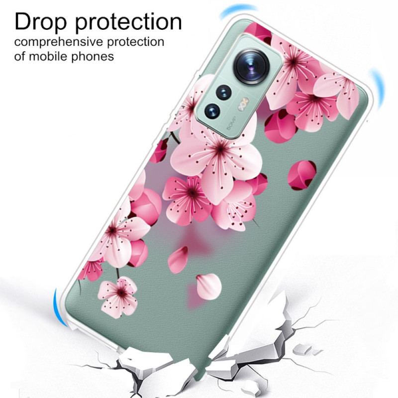 Capa Para Xiaomi 12 / 12X Pequenas Flores Cor De Rosa