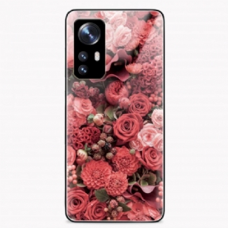 Capa Para Xiaomi 12 / 12X Rose Flowers Vidro Temperado