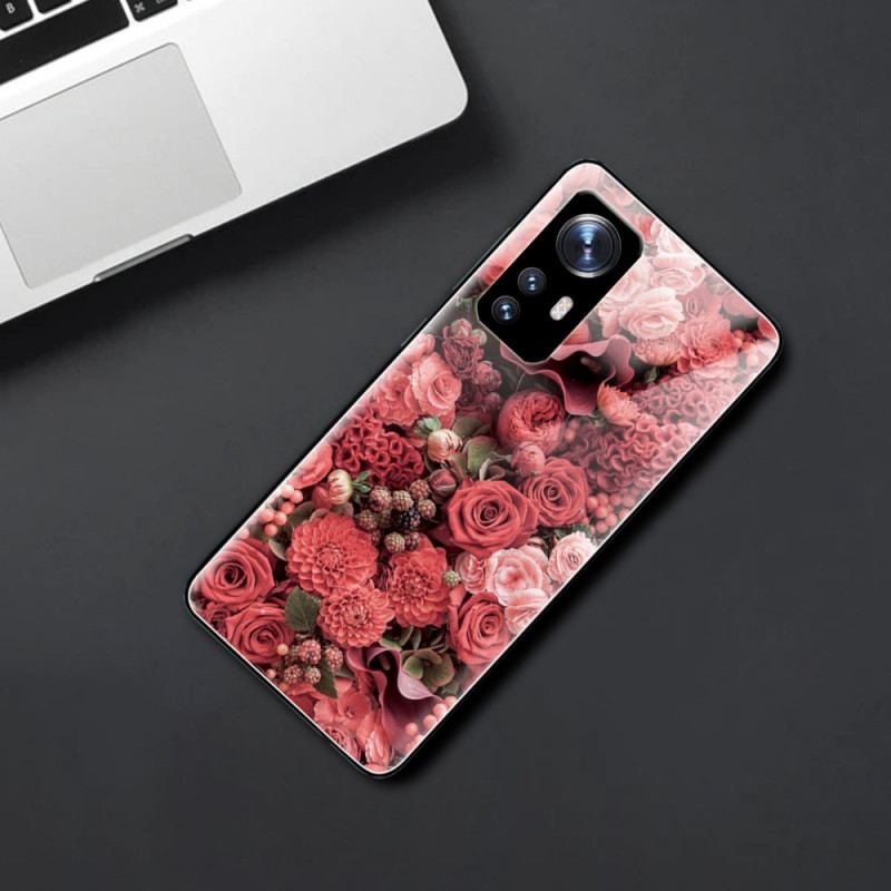 Capa Para Xiaomi 12 / 12X Rose Flowers Vidro Temperado