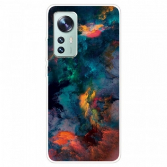 Capa Para Xiaomi 12 / 12X Silicone Nuvem Colorida