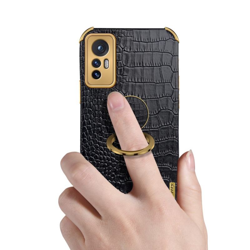 Capa Para Xiaomi 12 / 12X Suporte De Anel De Efeito De Pele De Crocodilo