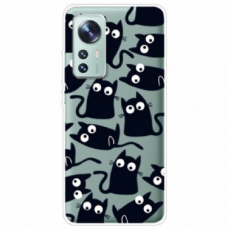 Capa Para Xiaomi 12 / 12X Vários Gatos Pretos