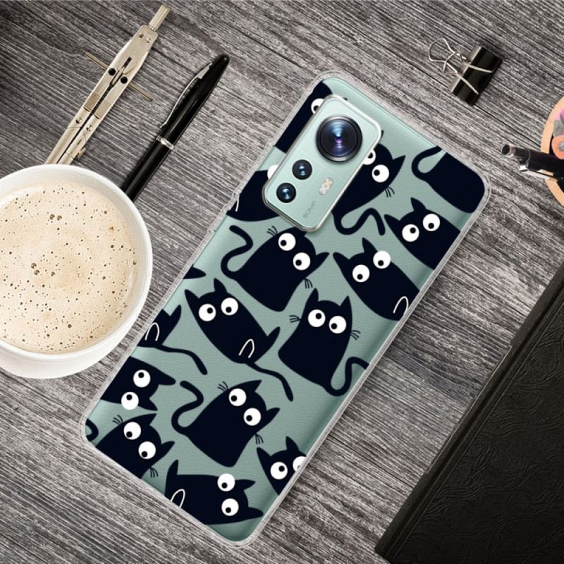 Capa Para Xiaomi 12 / 12X Vários Gatos Pretos